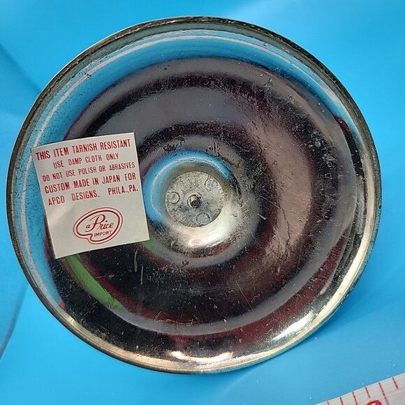 Vintage PRICE IMPORT Hanging Glass Grapes Salt Pepper SHAKERS Silver Vine STAND - Picture 10 of 16